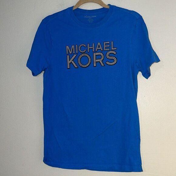 Michael Kors blue short sleeve shirt, size small - Picture 1 of 6